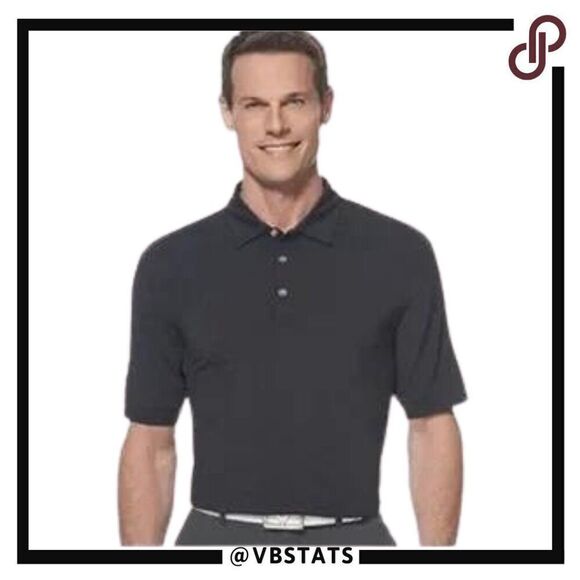 Callaway UPF50 Men's Tonal Polo Shirt in Black Size XL | Polyester/Spandex - Picture 1 of 6